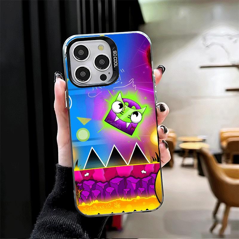 Geometry Dash Game Soft Phone Case for iPhone 15 16 17 Pro Max 17Air 16E 14 Plus 13 12 Mini Shockproof Cover Back Shell