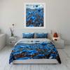 Blue Floral Three-Piece Set Soft Comfortable Duvet Cover Bedding Set Included 1*Duvet Cover & 2*Pillowcases, Gift