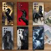 Black Horse Galloping Soft Phone Case for Samsung Galaxy S26 S25 Edge S24 Ultra S23 Plus S22 S21 FE S20 Black Cover Back Shell