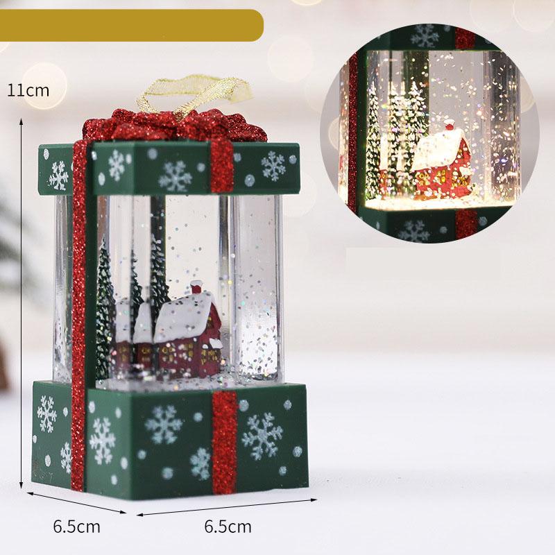 Christmas Ornaments Gift Snow Flower Lantern Santa Snowman Holiday Decoration Props Crafts Propse Decor Atmosphere Light
