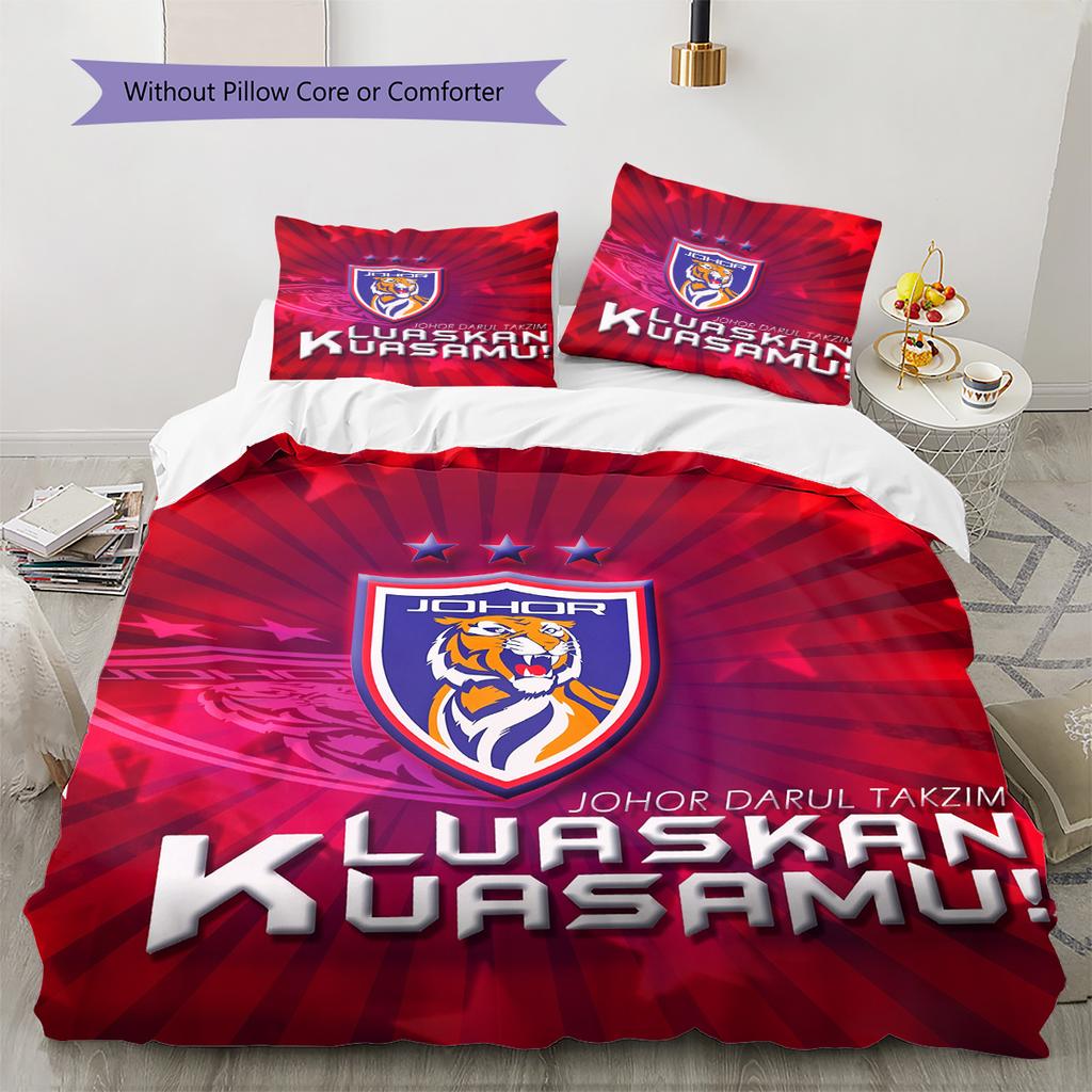 Fotbalový klub Vzor Povlečení Přikrývka Sada Domácí Dekorace Dárek (1 * povlak na peřinu + 2 * povlak na polštář bez jádra)
