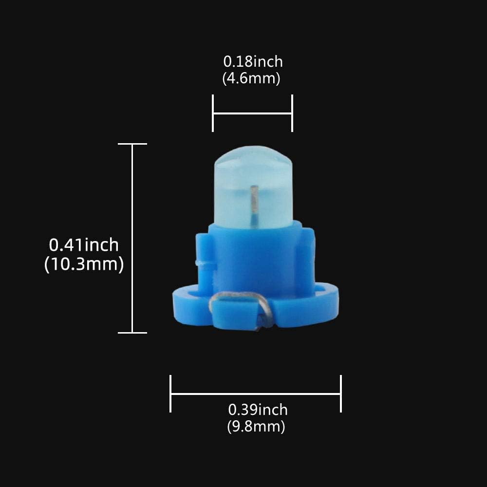 Grandview 10pcs T4.2 COB 1 SMD Led For Dashboard trument Cluster Light Car Light Bulb Side Light Indicator light Interior Panel Bulb Light 12V (Blue)