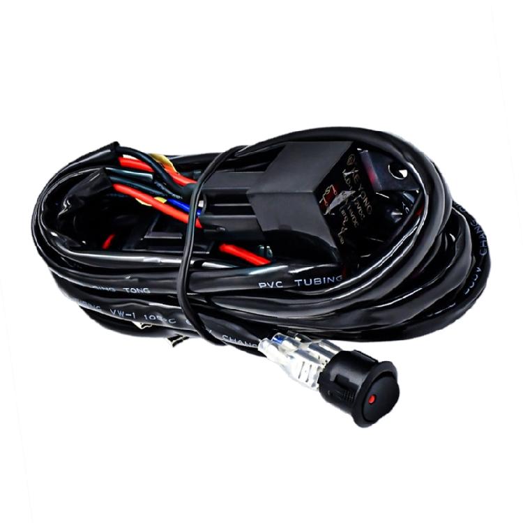 Motorcycle Fog Light Wiring Harness Lamp Headlamp Switch Wire Cable with 2 Plugs