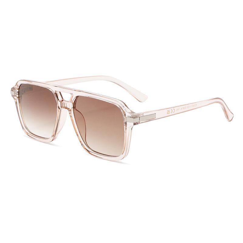 3483 Fashion Pilot Sunglasses for Men Women, Retro Stylish Double Bridge Sun Glasses, Vintage Personalized Square Shades 603382