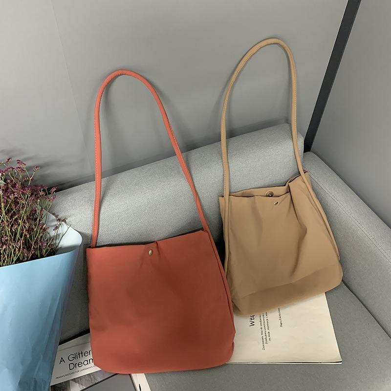 Candy Color Simple Solid Color Canvas Bag Female Single Shoulder