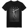 T-shirt da uomo Cher con scatola e foto sotto logo Taglia L Nera