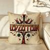 Band LLedZZeppelin Cushion Cover Pillow Case Antidustmite Pillowcase Silky Short Plush Sofa Cushion Cover hot