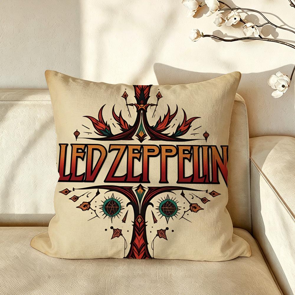 Band LLedZZeppelin Cushion Cover Pillow Case Antidustmite Pillowcase Silky Short Plush Sofa Cushion Cover hot