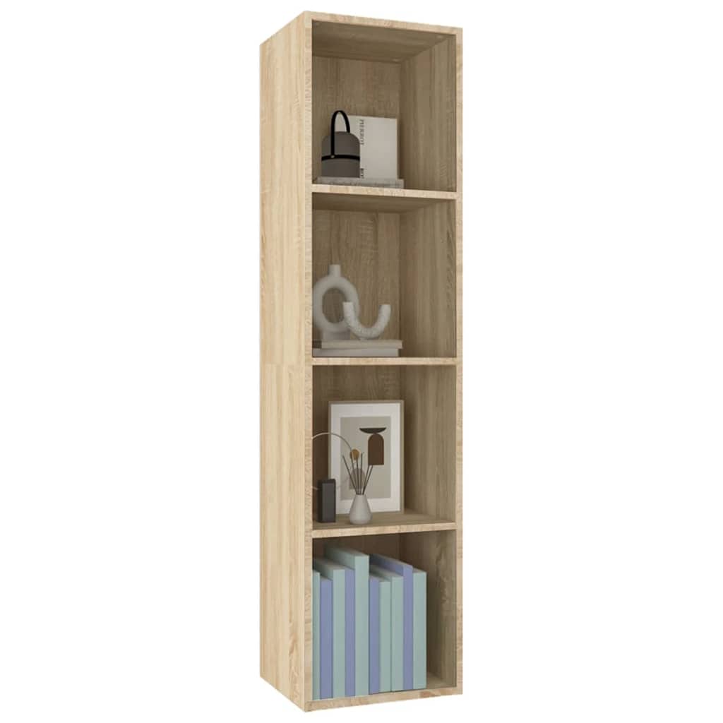 Bookshelf TV Cabinet Sonoma Oak Finish 36 x 30 x 143 cm Particleboard