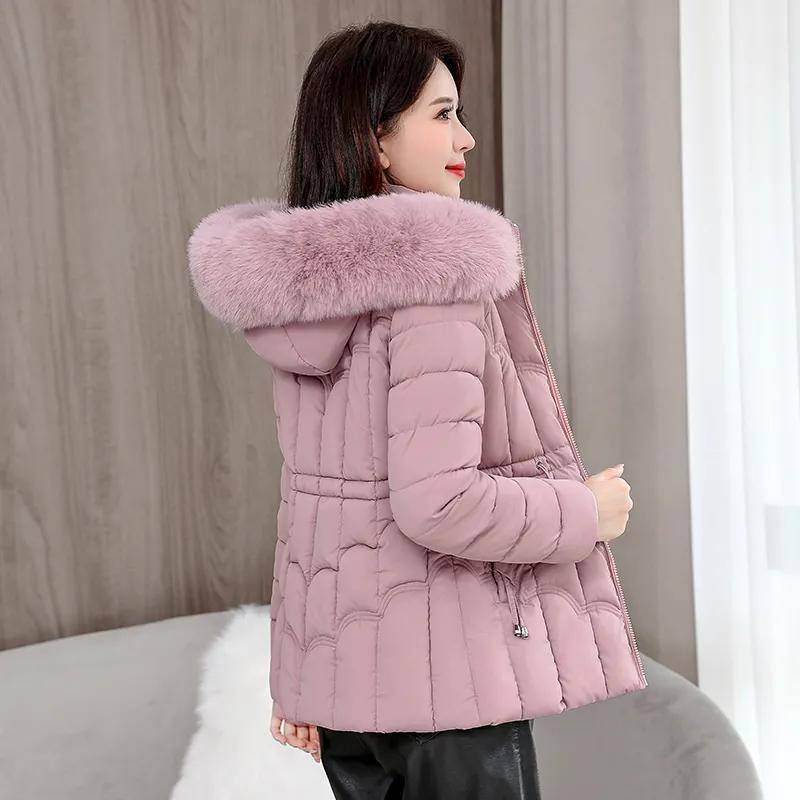 Winter Down Jacket Women's Parkas Warm Cotton Padded Coat Ladies Short Overcoat Hooded Overwear Tops