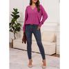 Women's Sweater Fall/Winter Casual Sweatshirt Women's Solid Color Top Long-Sleeve Crew Neck Patchwork Pullover Top T-Shirt