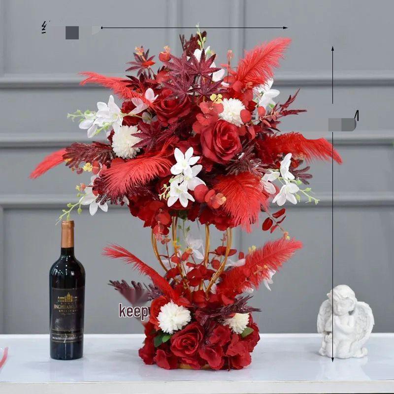 

KTV Desktop Floral Arrangement Box: Faux Flowers for Table, Birthday, Banquet, and Dining Decor.