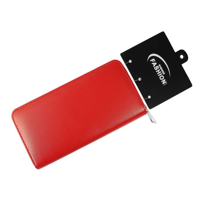 Portefeuille pour femme en synthétique rouge format horizontal chic