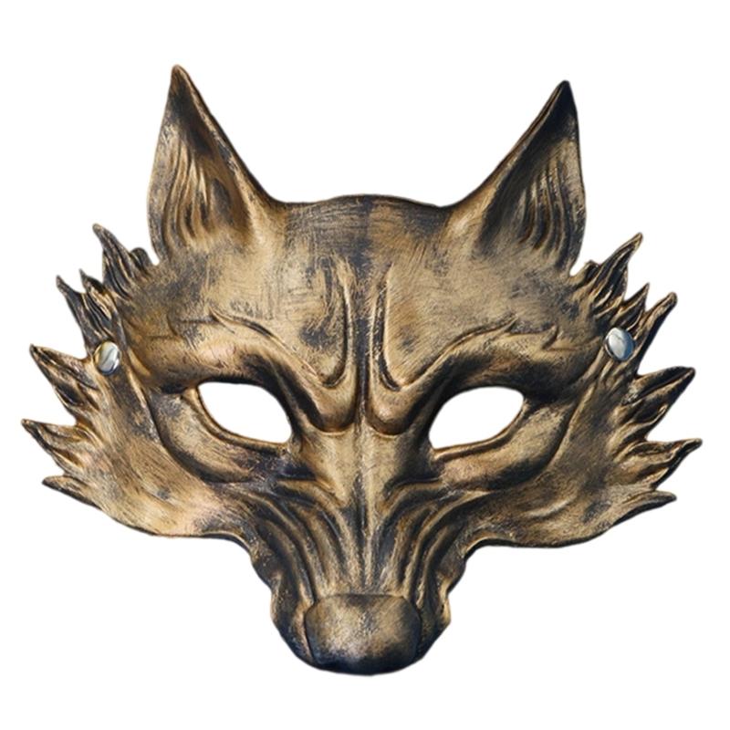 Lekka maska PU na pół twarzy Halloween Cosplay Zakrycie twarzy Dla mężczyzn Elegancki dodatek do kostiumu na imprezę maskaradową