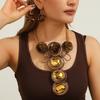 European Style Jewelry Set With Crystals And Resin Flower Accents For Women And Men