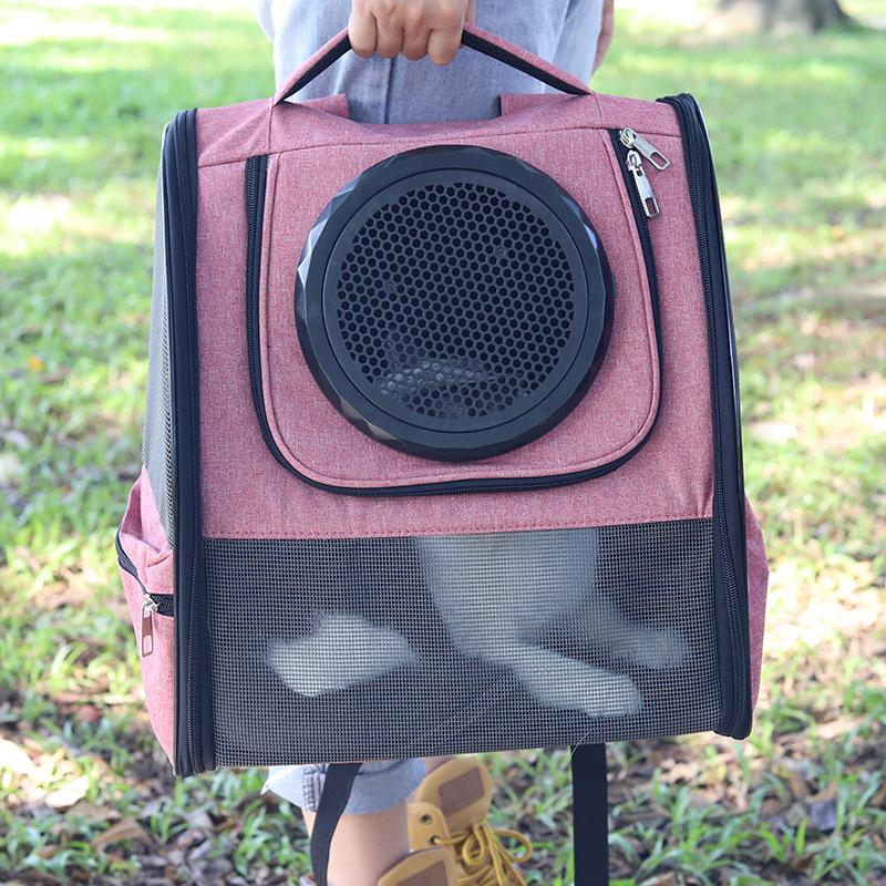 Breathable Transparent Cat Backpack with Detachable Double-Shoulder Design