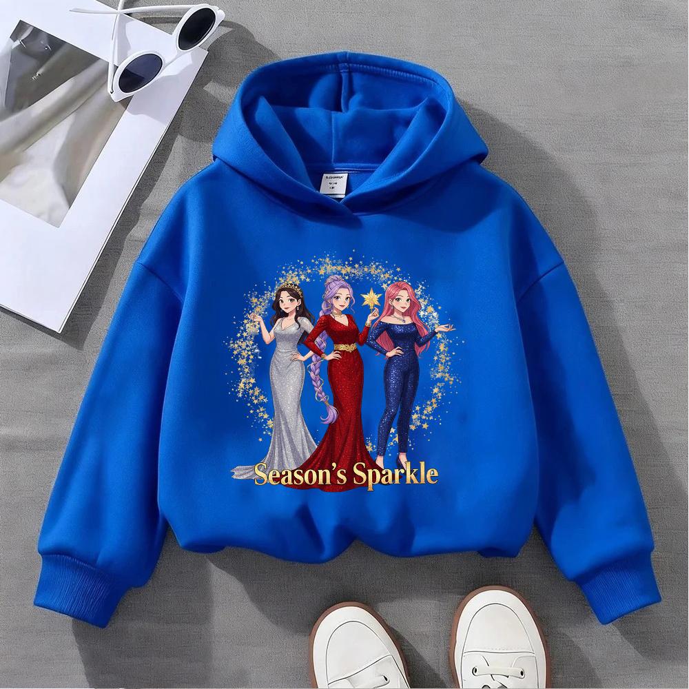 Adorable Kids Christmas Hoodie with Cute Anime Girls Design HUNTRIX Perfect for Festive Season