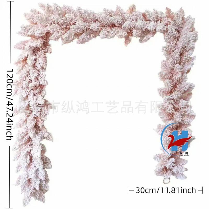 Christmas Flocked Garland Fireplace Stair Decor PVC Front Door Hanger