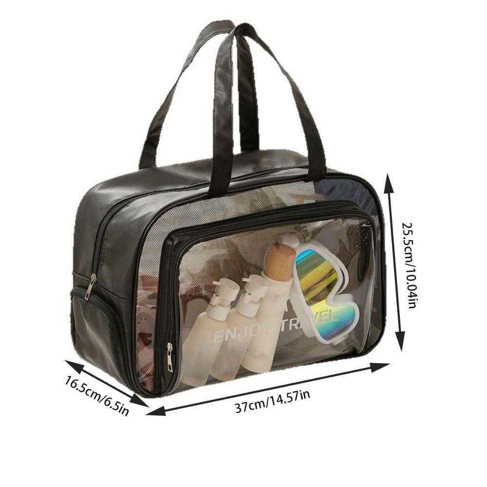 Large Capacity Waterproof Cosmetic Bag Pu Transparent Travel Storage Bag  Outdoor