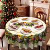Pastoral Round/Rectangular Dining Table Cloth, Beige Colorful Flower Pattern, Dining Table Decorative Cloth, Natural Atmosphere