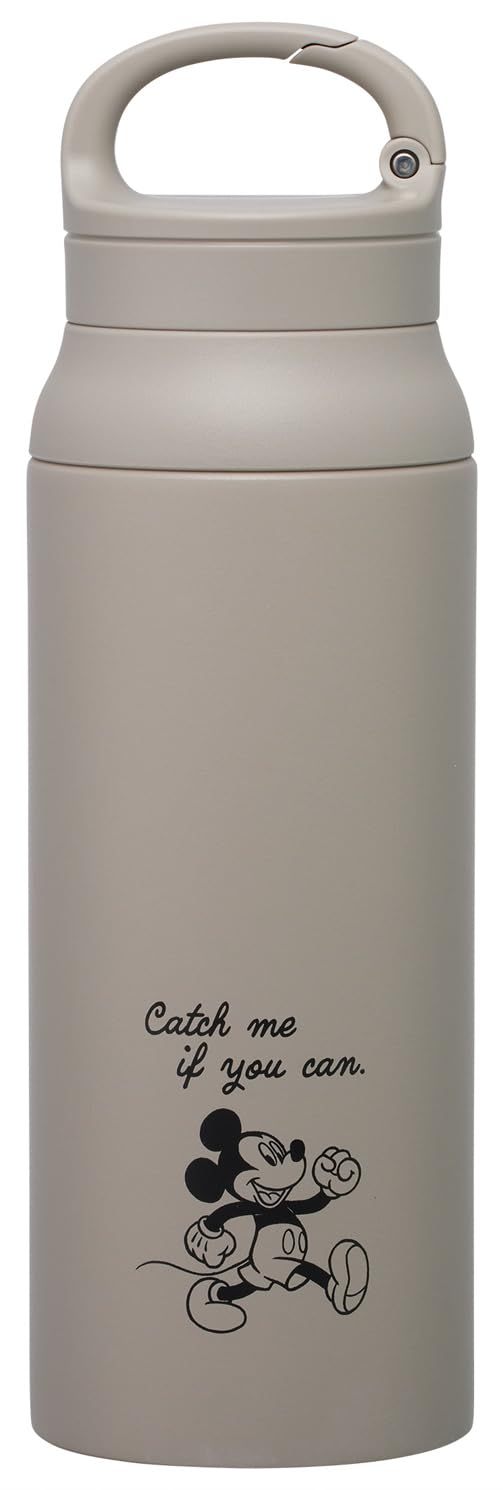 

Skater Stainless Steel Water Bottle with Carabiner Insulated and Cold Water Vacuum Disney Mickey Mouse Simple Logo STBC6-A Handle, Bottle, 600ml,