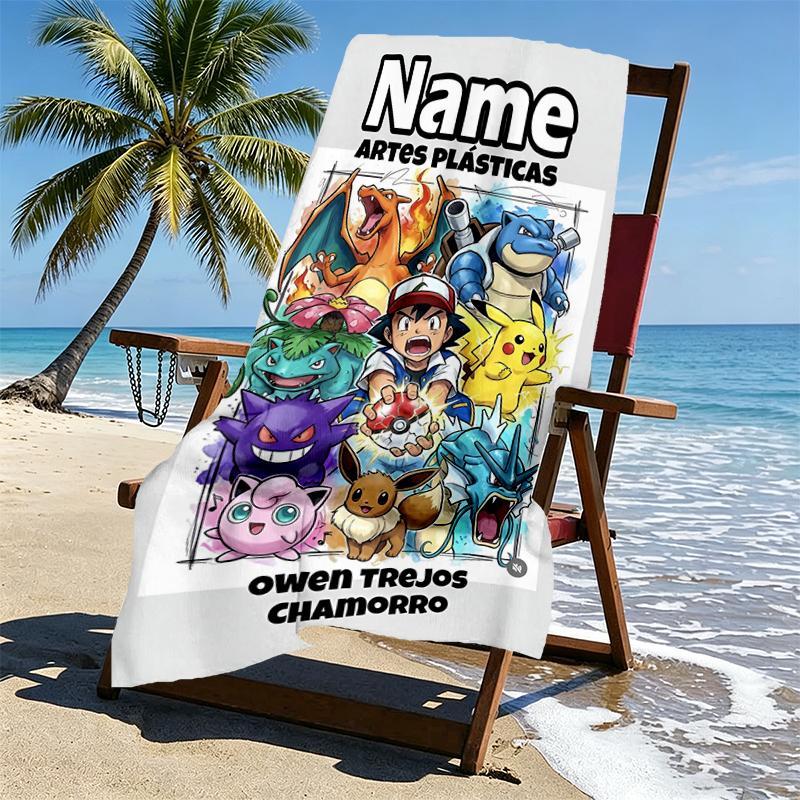 Custom Name Personalized card game Print Beach Towel, for Trip Camping Beach Party Home Decor, Birthday Gift for Family & Friends