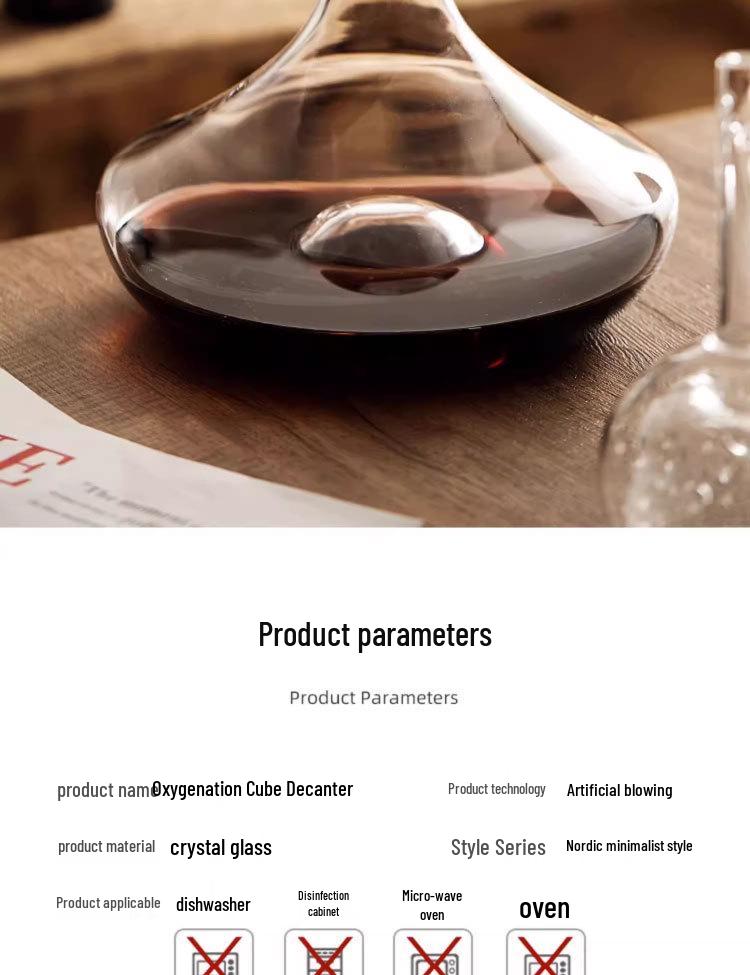 Luxury Crystal Wine Decanter with Fast Oxygenation and Filtration