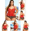 Fashion Woman Summer Sexy Plus Floral Peplum Size Swimsuit Tankini Swimwear For Elegance And Comfort