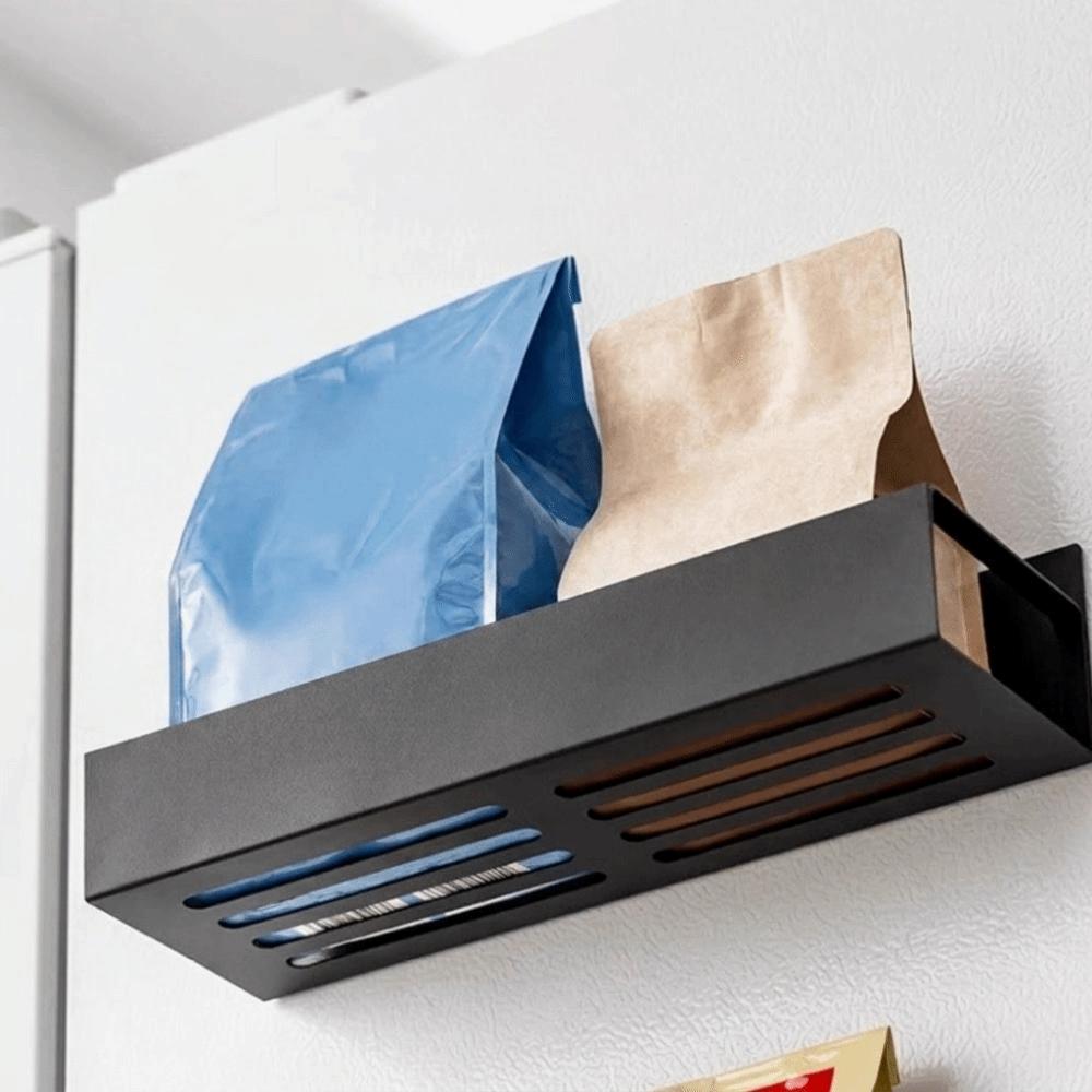 Stainless Steel Refrigerator Side Shelf No Drilling Magnetic Rack Kitchen Hanging Basket Kitchen