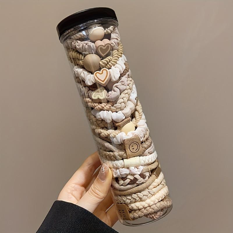 Set of 20 One Minimalist Fashion Hair Ring and Hair Bands-Cloth, Cute and Flexible Hair Bands, Valentine's Day Inspiration,