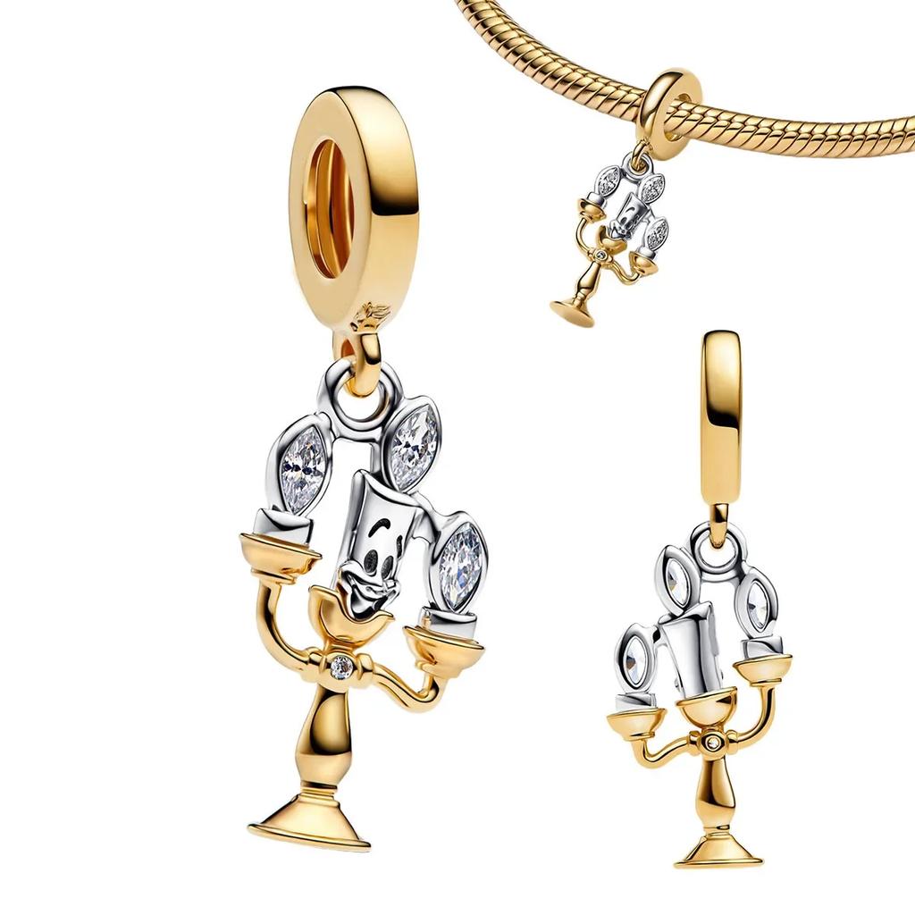 Authentische Kupfer Goldene Runde Anhänger Pferd Löwe Burg Perlen Armband Halsketten Damen Weihnachten Halloween DIY Geschenk