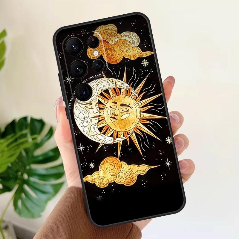 Sun Moon Aesthetic Soft Case For Samsung Galaxy S21 S22 S23 S24 S25 Ultra S9 S10 Plus S20 FE S24 FE Phone Cover