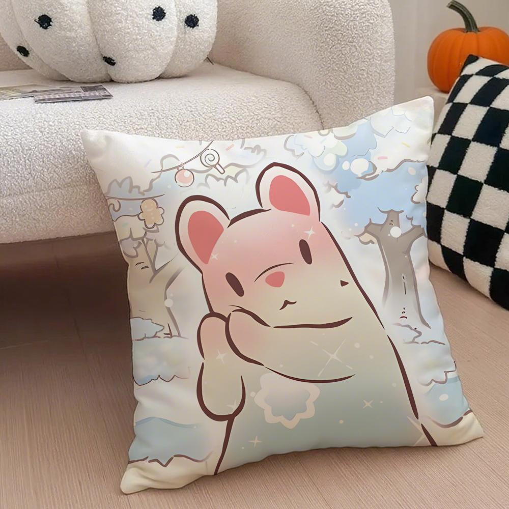 fresh aesthetic CCatsSoup Cushion Cover Throw Pillow Cover Hidden Button Durable Polyester Chair Cushion