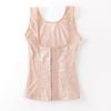 Breathable 3-Row Steel Boned Waist Shaping Vest with Lace & 17 Buttons