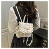 Polka Dot Ruffled Backpack for Women Trendy Bowknot Bucket Bag