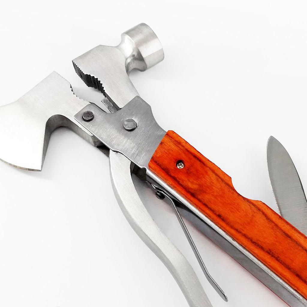 Multitool Hammer Steel Foldable Multipurpose Camping Hammer Multitool for Outdoor Hiking Fishing Colored Wood Axe Hammer