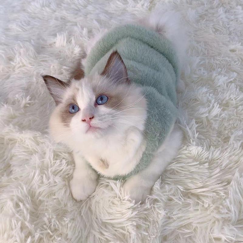 Faux Rabbit Fur Winter Warm Dog Cat Fleece Clothes Warm Breathable Cat Clothing Thickened Wear Resistant Pet Vest Cat