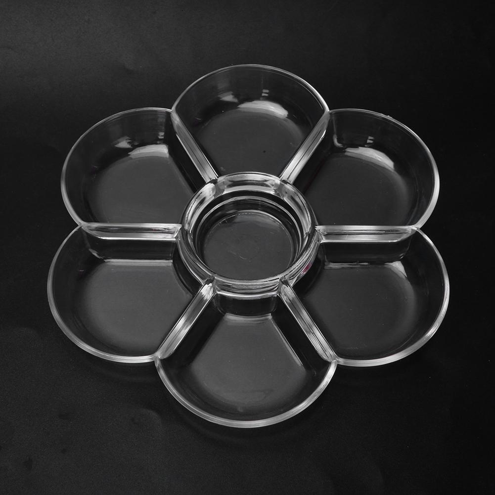 7 Holes Plum Shaped Palette Art Drawing Painting Tray for Oil Watercolor Painting (Transparent)
