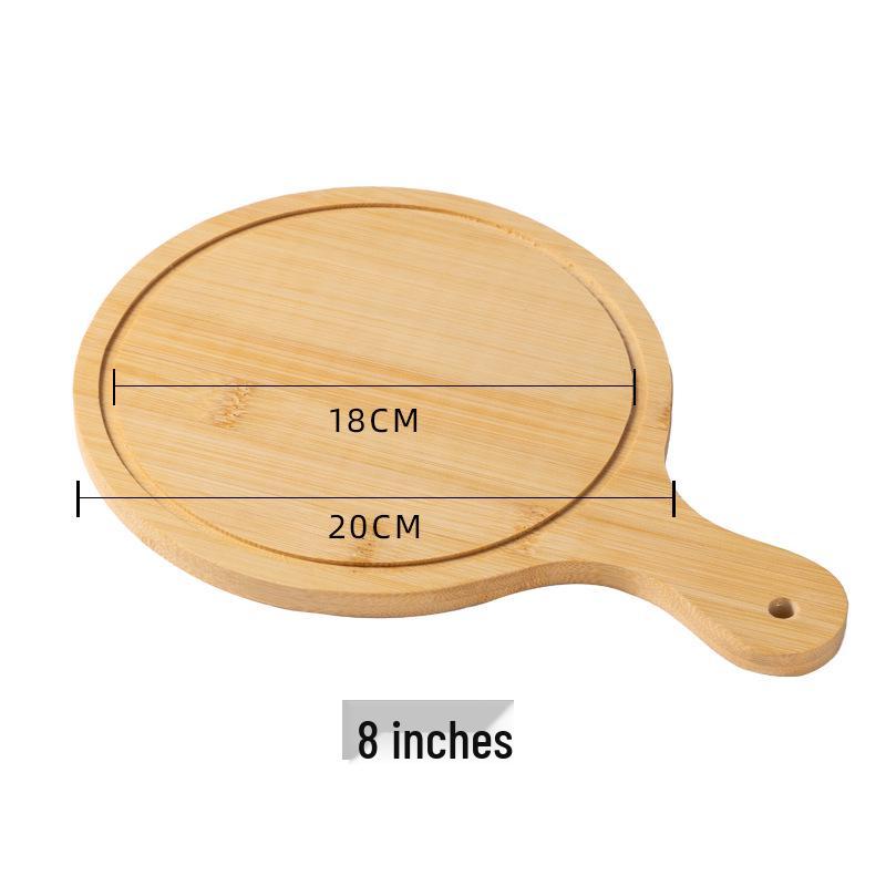 Round Bamboo Wooden Tray: Pizza, Bread, Sushi, Cake, Steak Serving Plate.