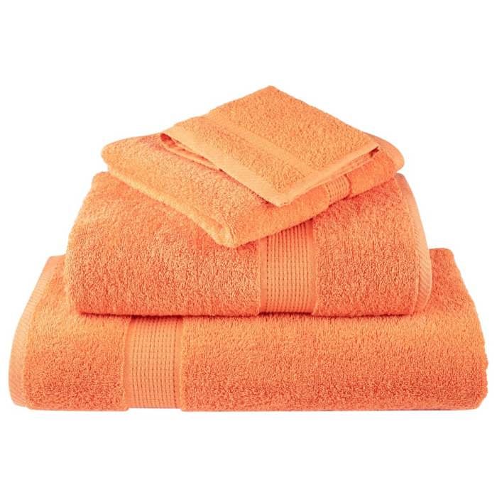 VidaXL Premium Washcloths SOLUND 2 Pieces Orange 30 X 30 Cm 600 G/m² 137371