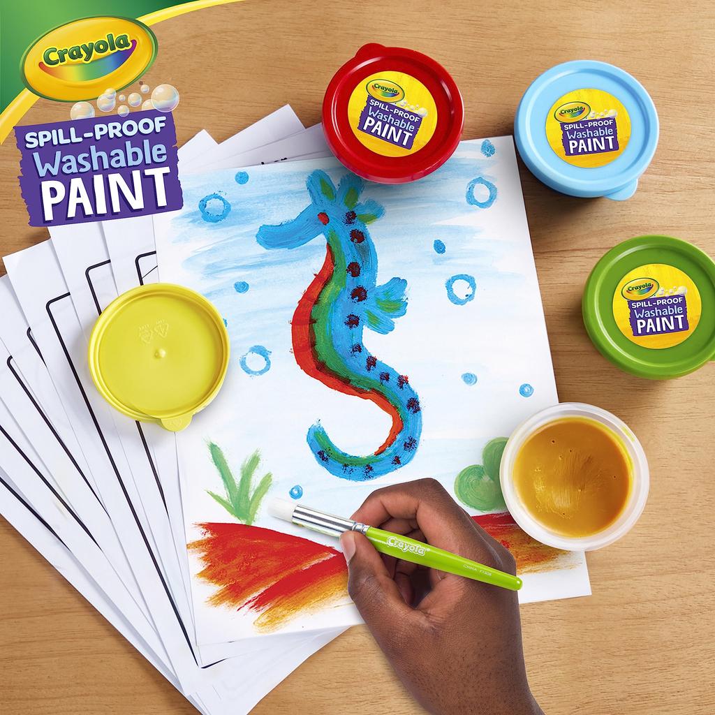 Crayola Waterless Solid Paint Drawing Set (5 Colors) with 20 Drawing Sheets (Item No. 541092) - Authentic Product