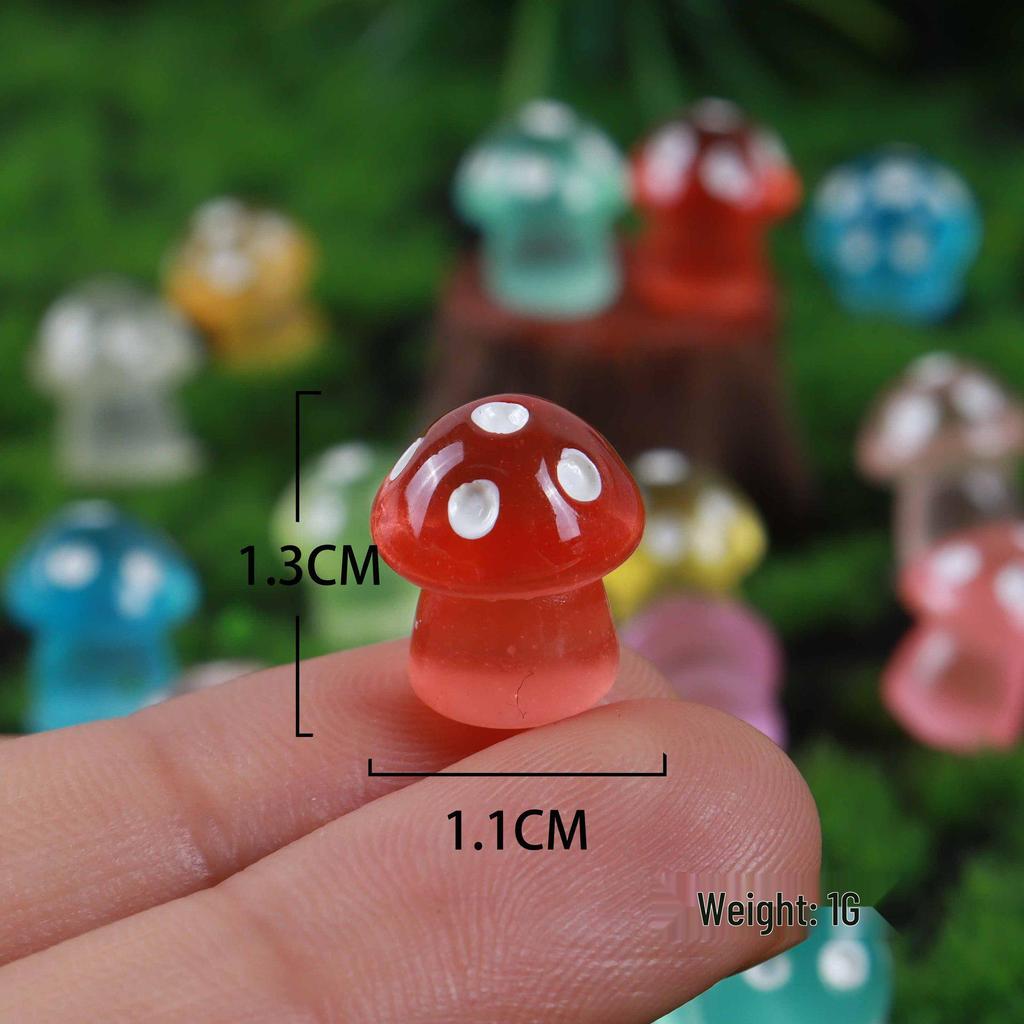 Colorful DIY Luminous 3D Mini Mushroom Jewelry Accessories for Creative Micro Landscape Landscaping