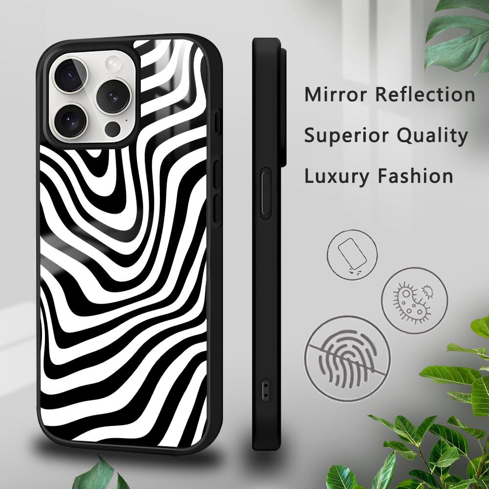 Luxury Zebra Stripes Art Phone Case For iPhone 16 15 14 13 12 11 Pro Xs Max Mini Plus Celulares Hard Funda