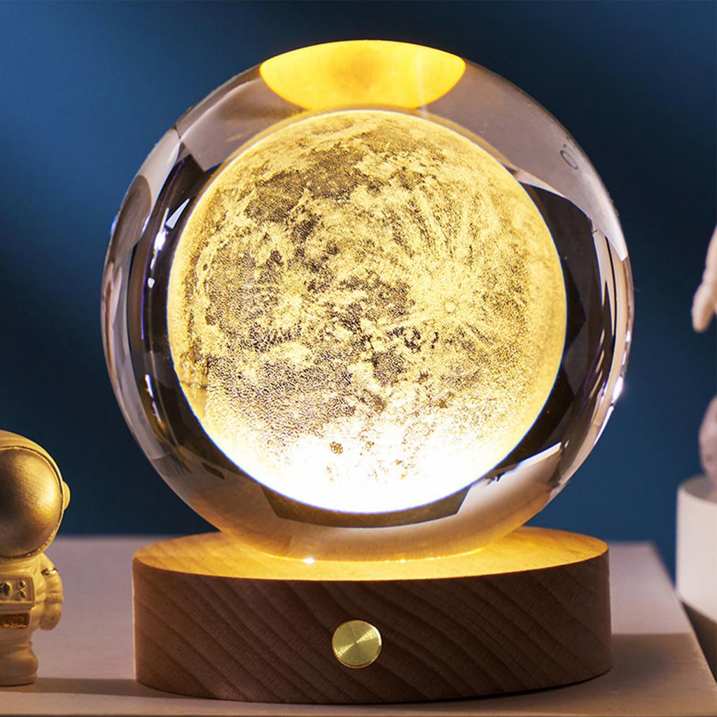3D Crystal Ball Night Light Rechargeable Battery Soft Light Multifunction Crystal Ball Lamp with