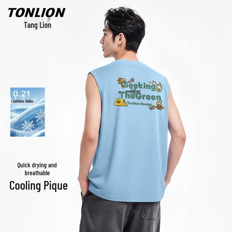 TonLion Men s Ice-Feel Sleeveless Vest T-Shirt 3XL