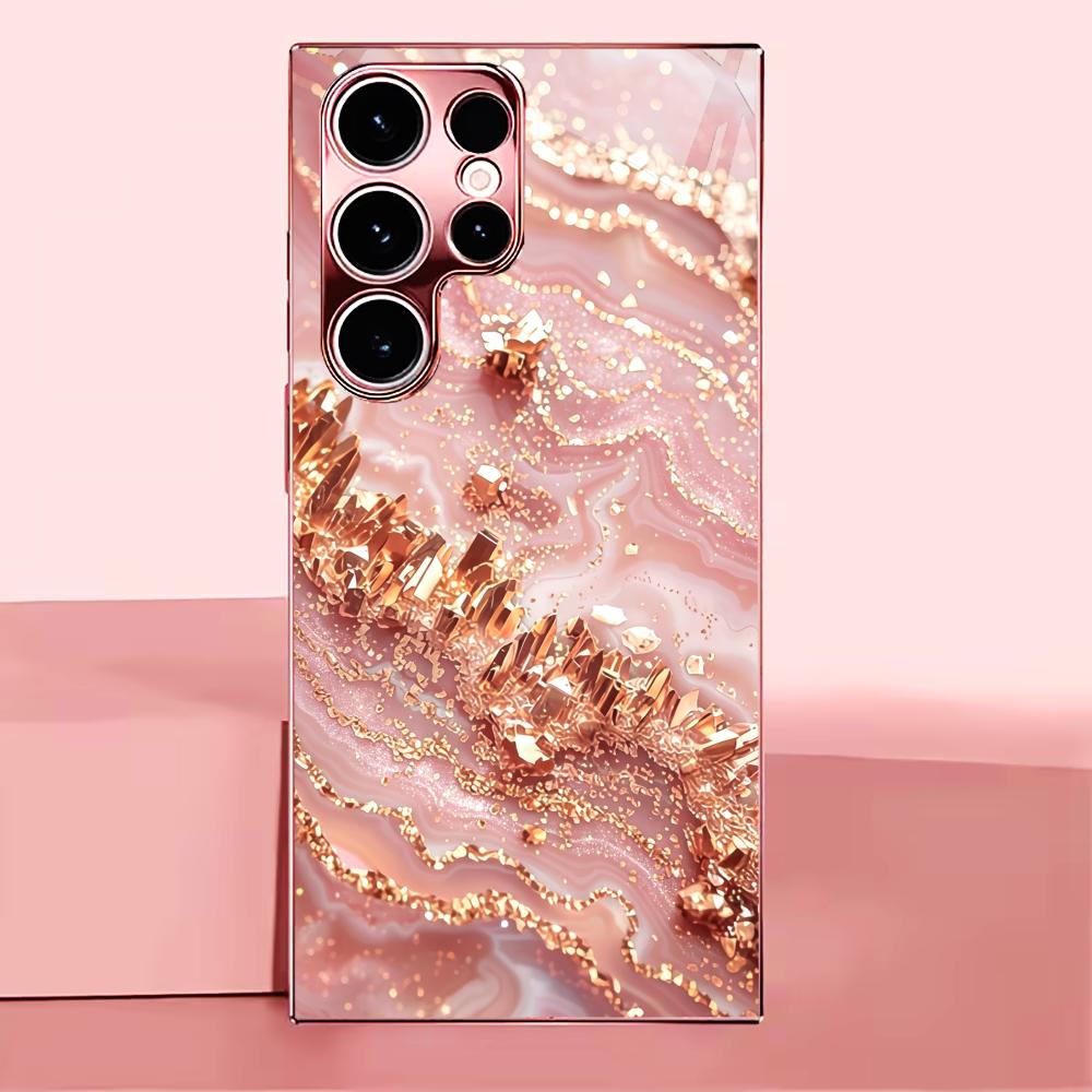 Luxury Rose Gold Crysta Madam phone case s26 ultra case quad lock glass for Samsung Galaxy S26 S25 S24 S23 S22FE Ultra Plus