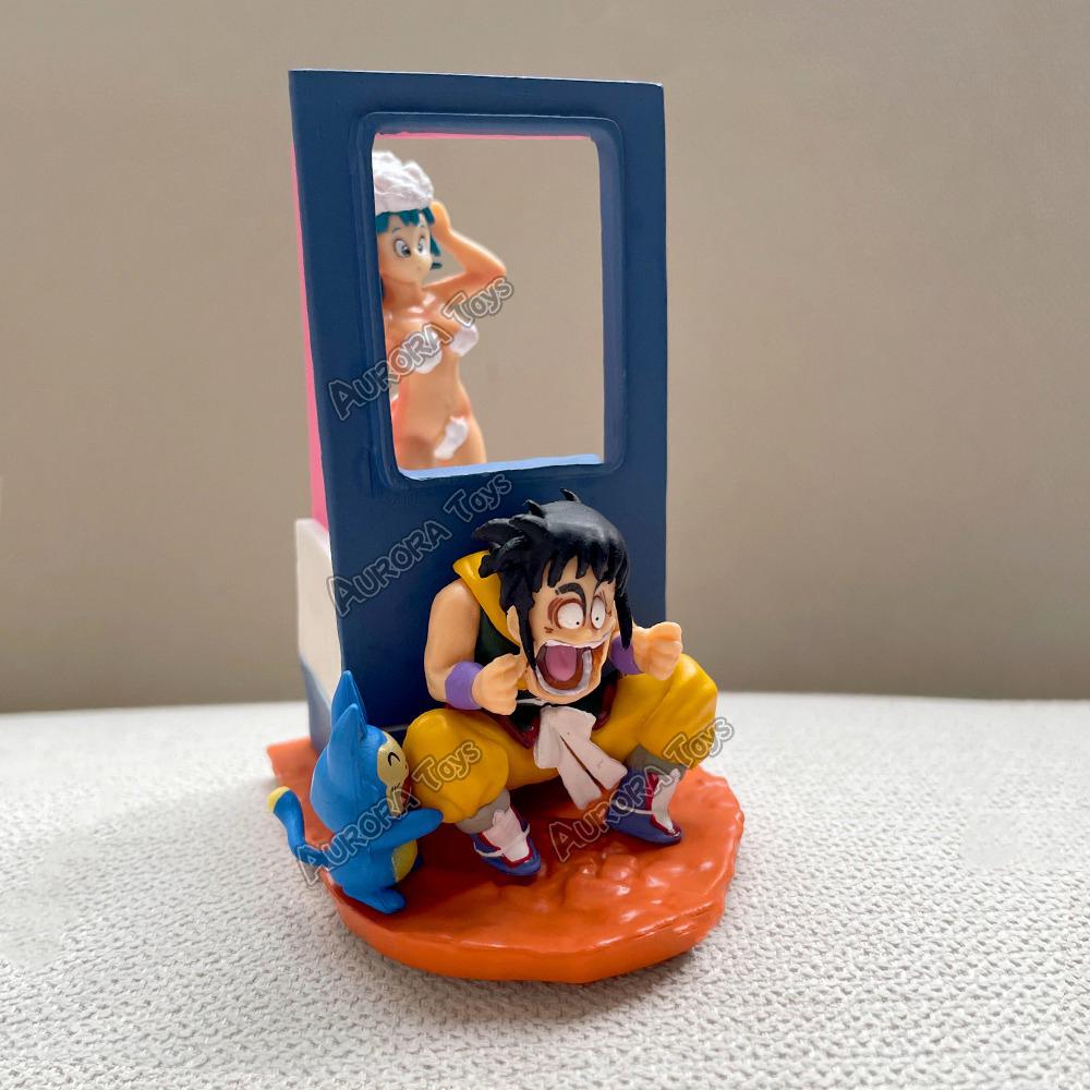 3.54in/9cm Anime Dragon Ball Figure Yamcha Figure Bulma Figure PVC Action Figures Collection Model Toys Gifts