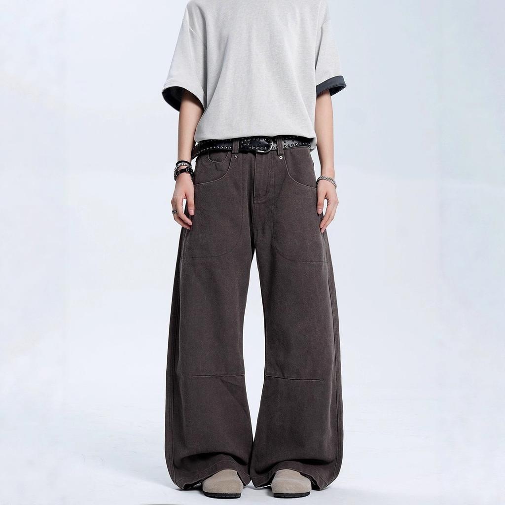 European and American Street Retro Loose Scimitar Jeans Men's and Women's Trendy Brand Urban New Lazy Casual Wide-legged Pants