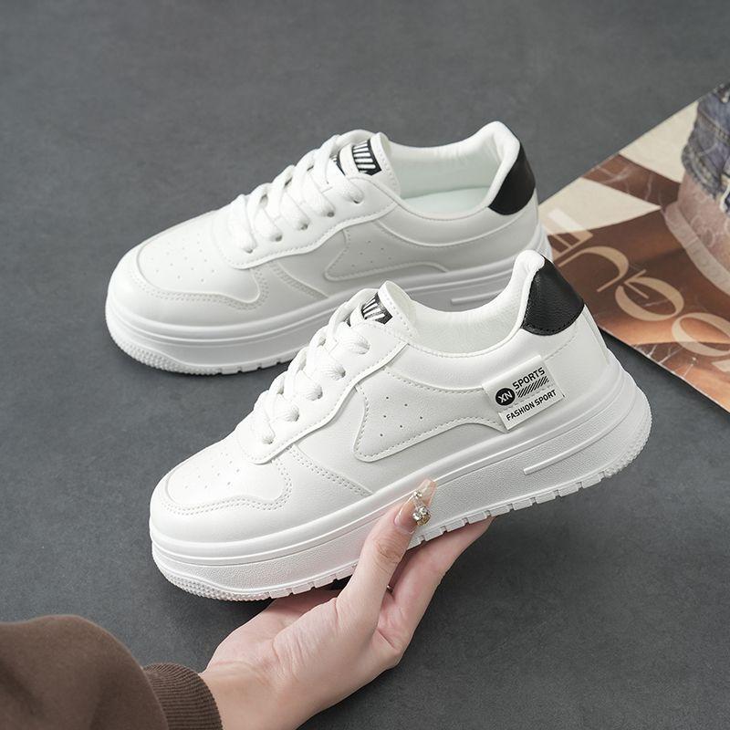 

Student little white shoes women s 2025 spring and autumn thin breathable ins versatile thick sole heightening soft sole sports and leisure board sho 35