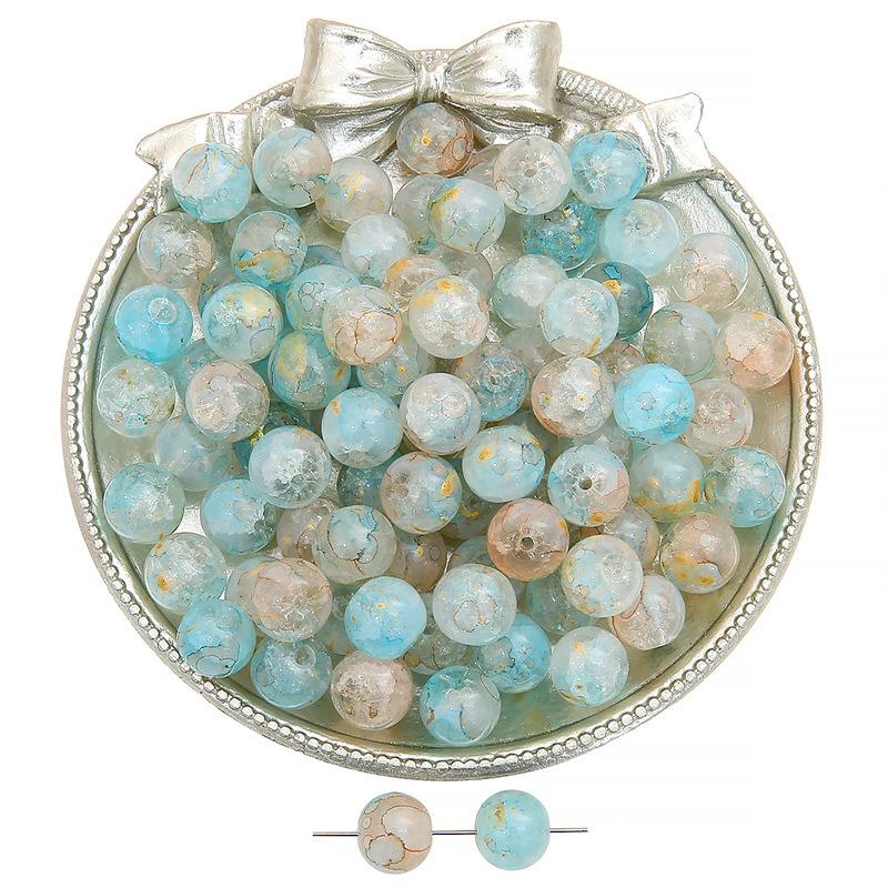 Szklany Jadeit Złamane Posypki Koraliki Vintage Okrągłe Koraliki Ręcznie Robione Diy Ręcznie Koraliki Sznurkowe Biżuteria Akcesoria Glazura Pop Luźne Koraliki Piękny Kolor